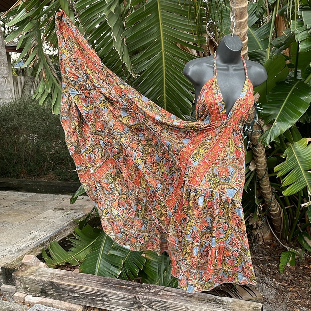 Bohemian Hi Lo, handkerchief  tiered scarf dress